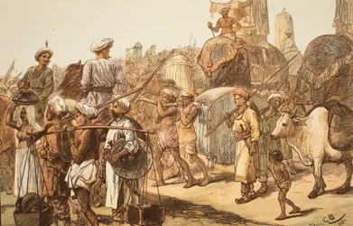 Marsch der indischen Armee, graviert von W.J. Palmer